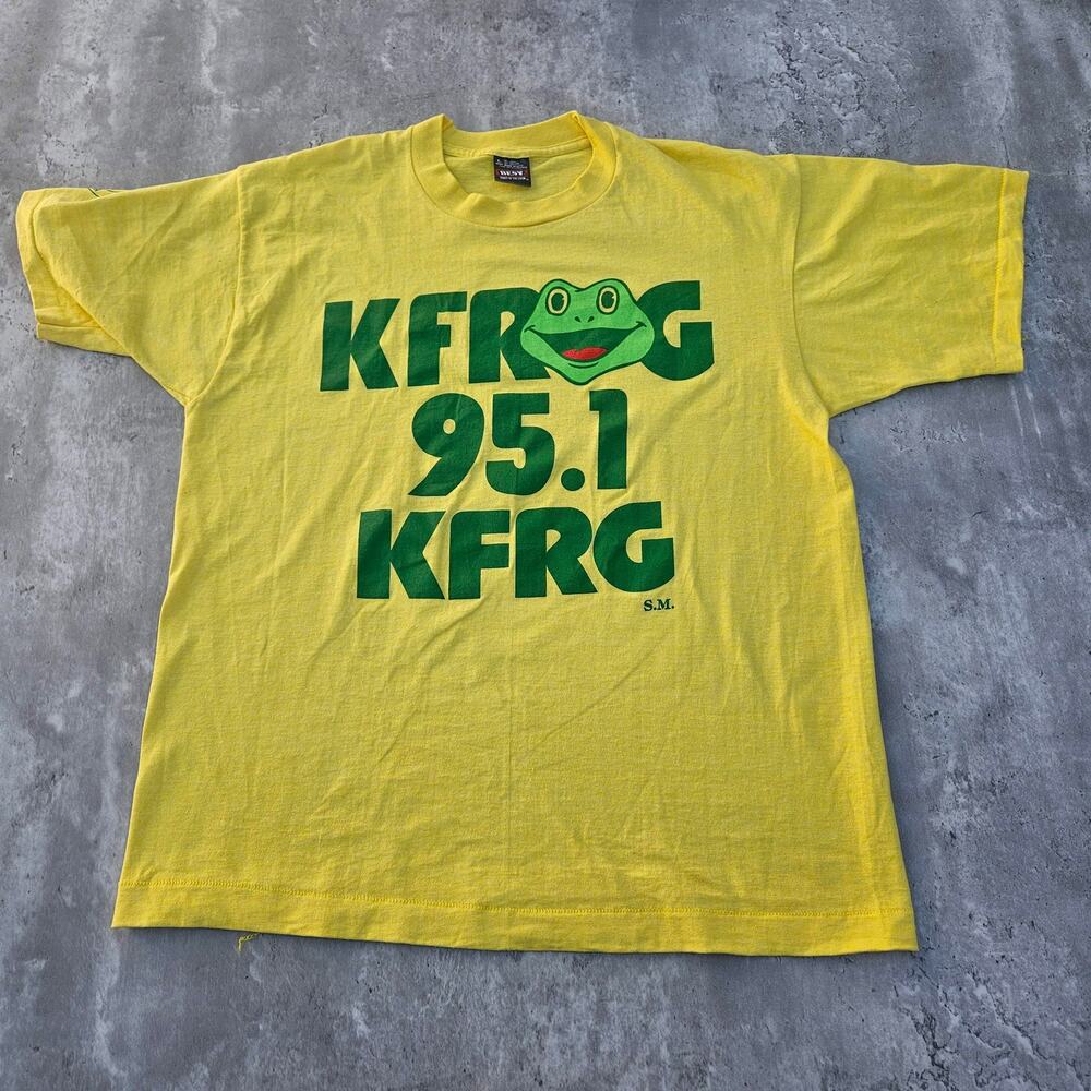 Vintage Kfrog Shirt Size Large Yellow Single Stitch